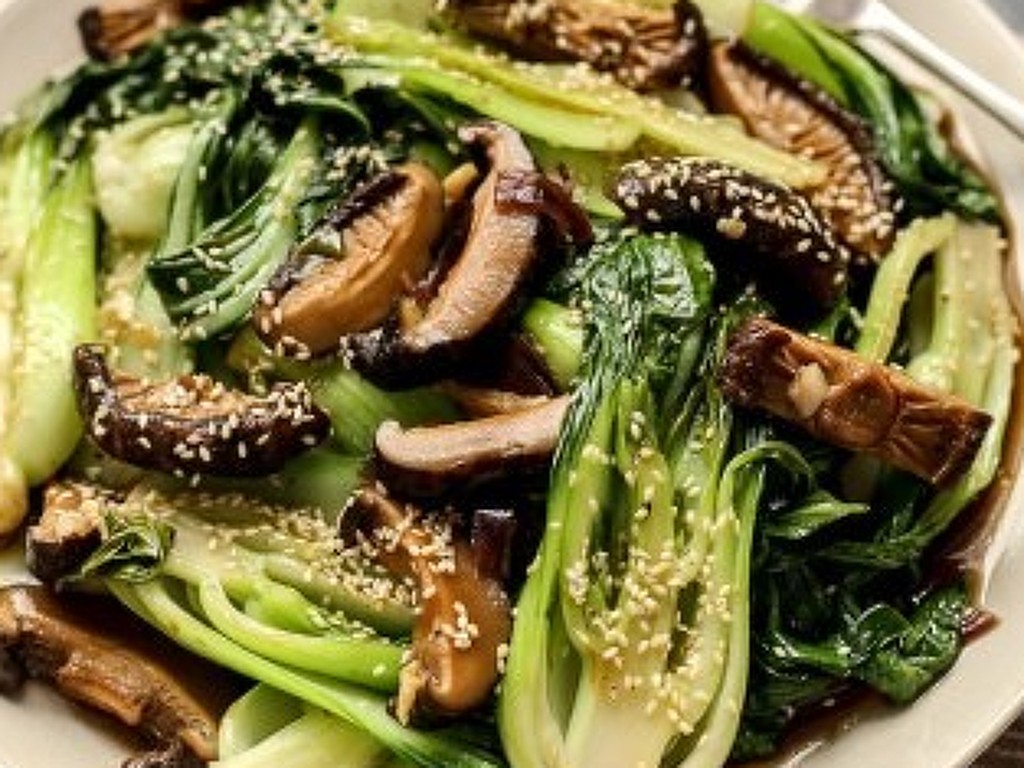 Mushrooms and Bok Choy with Oyster sauce - Serves 4